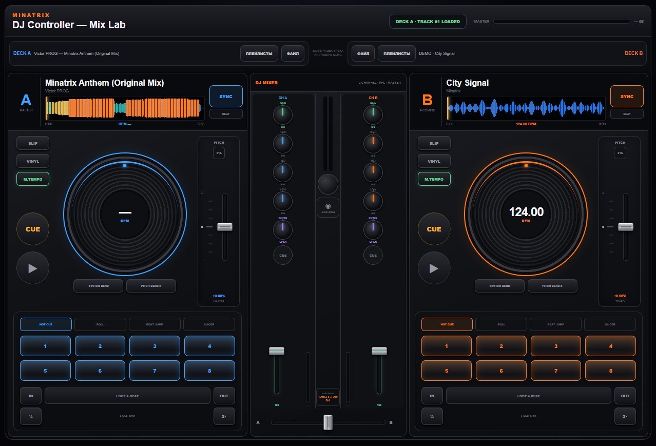 Minatrix Web DJ controller