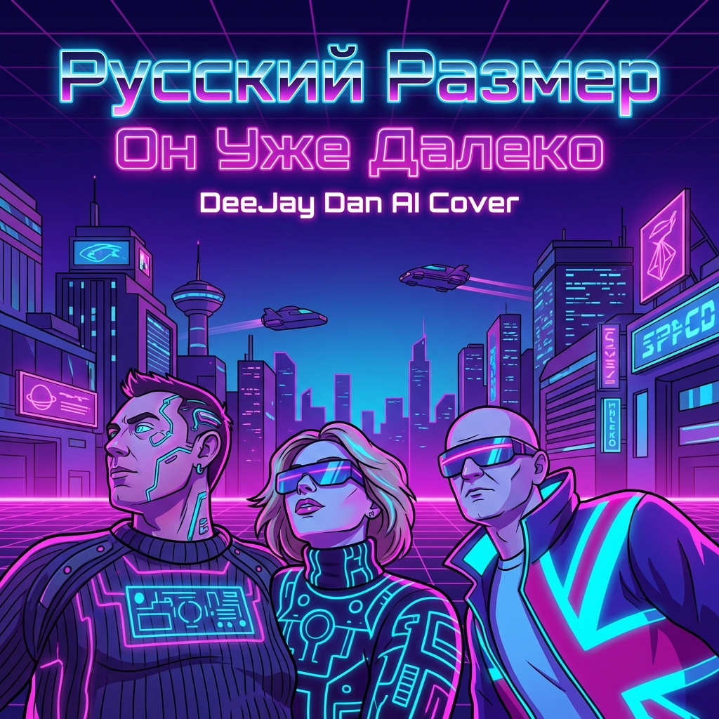 Обложка Русский Размер, DeeJay Dan - Он уже далеко (DeeJay Dan AI Synthwave Cover 4)